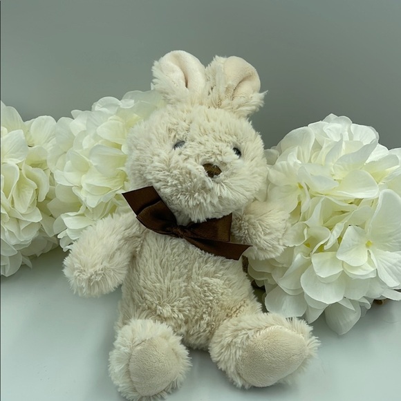 Dan Dee Charming Cream Bunny with Brown Ribbon - Picture 1 of 4